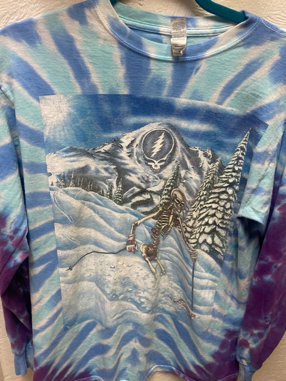 Vintage Grateful Dead Powderman Tie -Dye Skeleton Ski Graphic 91 size M